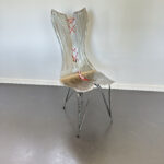 Chaise Corset en métal brossé de l'artiste Gérard Coquelin "Coco"