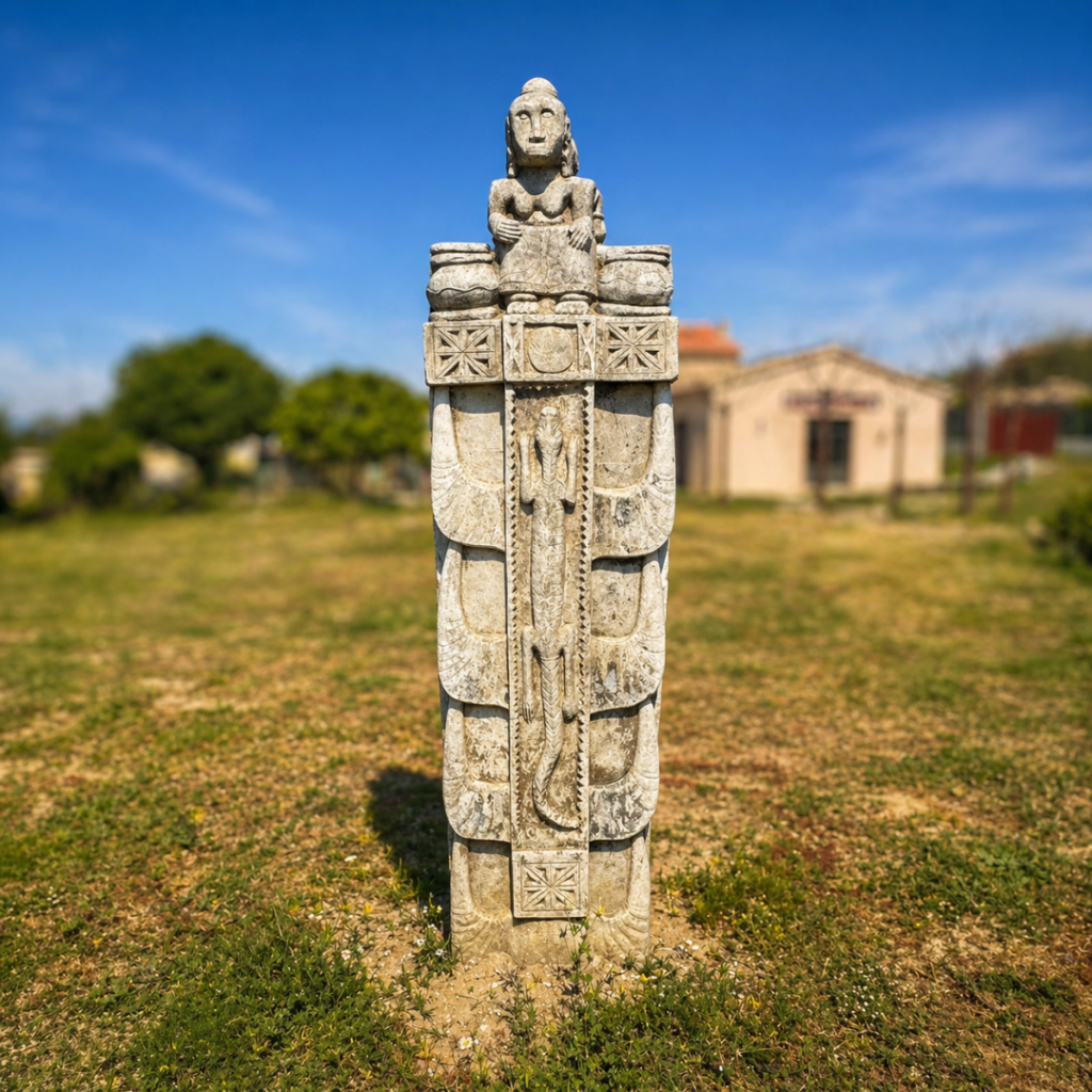 Statue totem en pierre de l'île de Sumba en indonésie