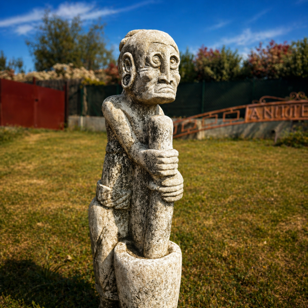 Sculpture totem en pierre de l'Ile indonésienne de Samba