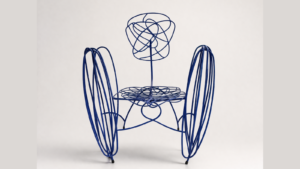 fauteuil bleu peint de Gérard Coquelin