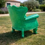 Fauteuil cabriolet en béton vert