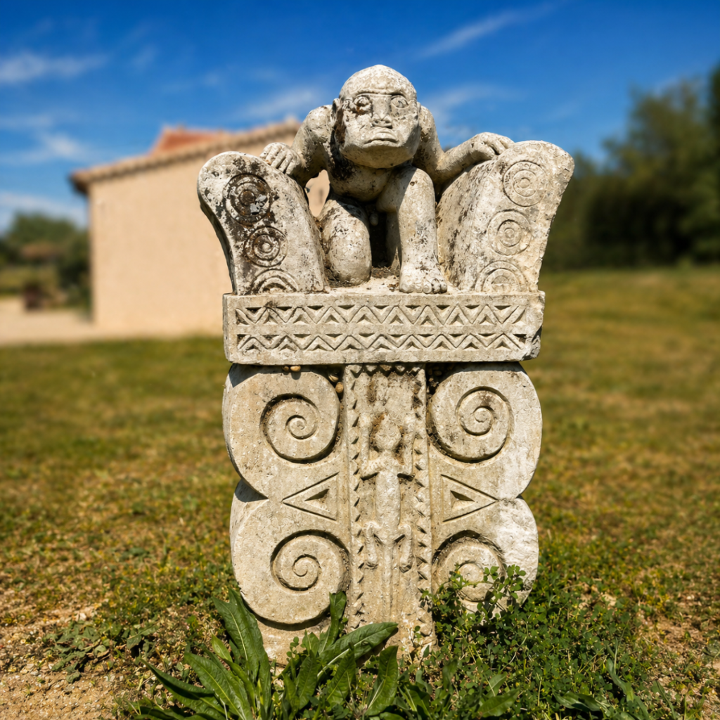 Sculpture totem en pierre de l'île de Sumba